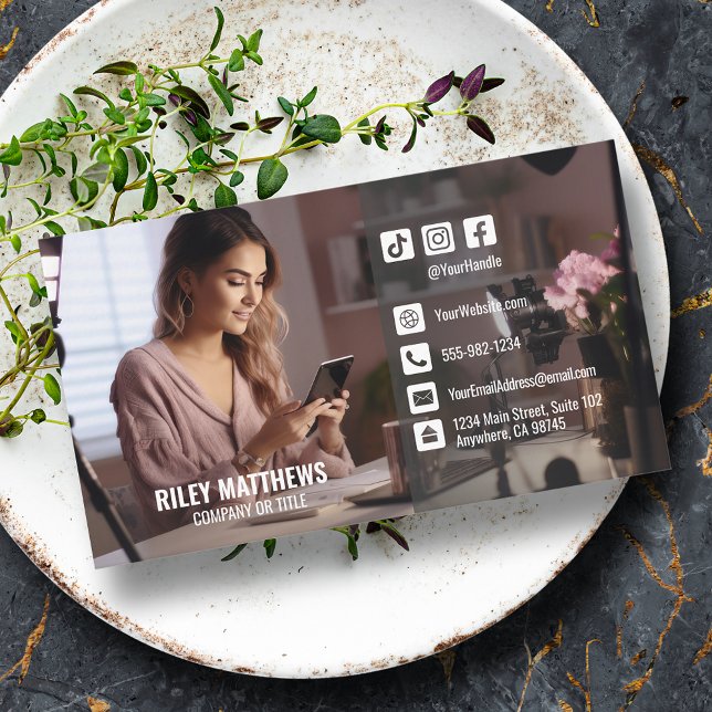 Modern Photo Social Media Business Card (Creator Uploaded)