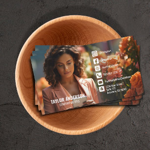 Modern Photo Social Media Business Card