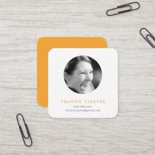 MODERN PHOTO SPOT headshot simple circle orange Square Business Card
