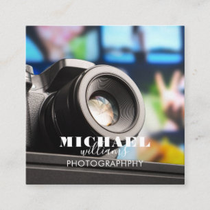 Modern Photo Square Business Card – 2.5" x 2.5"