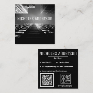 Modern Photo Square Minimalist Simple Professional Business Card