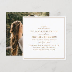 Modern Photo Square Wedding  Invitation