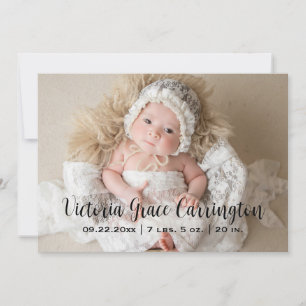 Modern Photo Stats Name Personalised Announcement