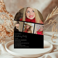 Modern Photo Strip Collage Arched Birthday Party