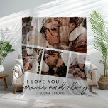 Modern Photo Strip Collage Fleece Blanket<br><div class="desc">Declare your love in a unique and unforgettable way with our stylish personalised photo blanket. It features a brilliant photo collage strip layered over a larger photograph, all with easy-to-personalise template text. Perfect for all occasions from Christmas to Valentine's Day, anniversaries, or birthdays, this blanket is the ultimate gift to...</div>