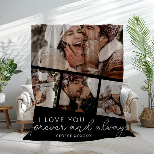 Modern Photo Strip Collage Fleece Blanket