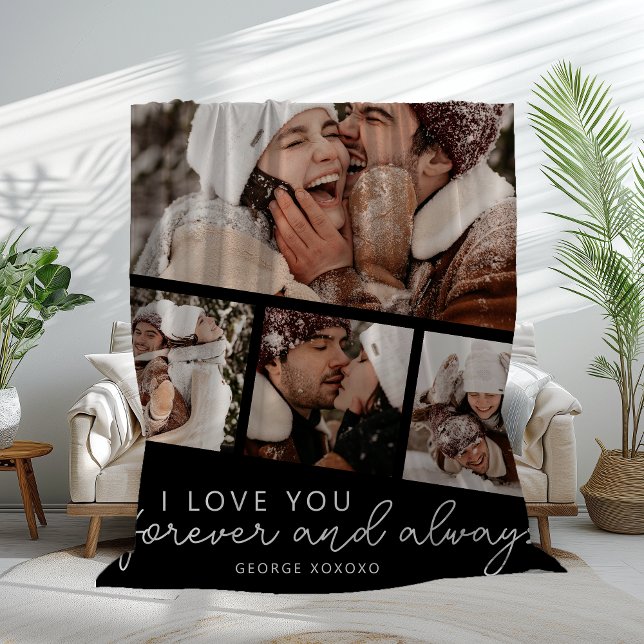 Modern Photo Strip Collage Fleece Blanket (Creator Uploaded)