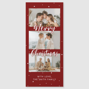 Modern Photo Strip Magnetic Christmas Card