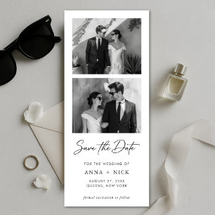 Modern Photo Strip Wedding Photo Bookmark Save The Date