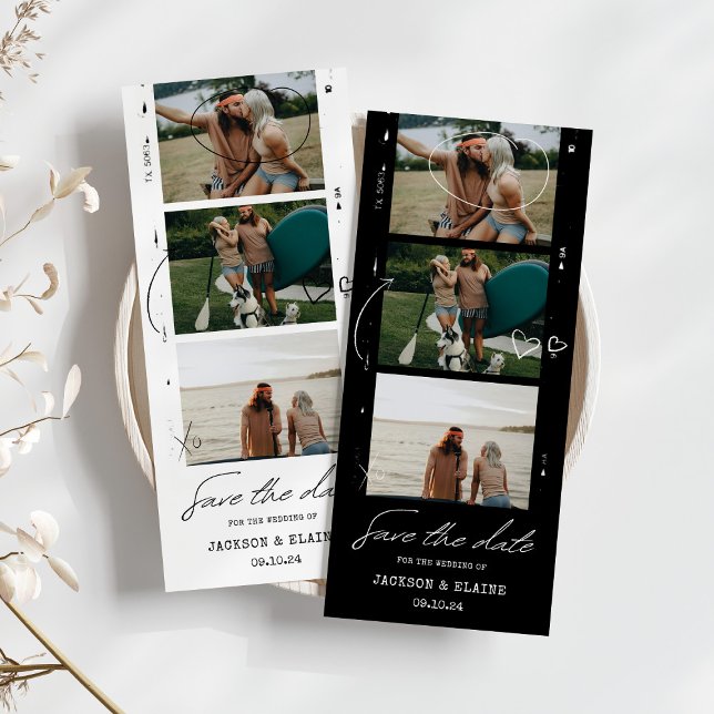 Modern Photo Strip Wedding Save The Date (Creator Uploaded)