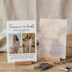 Modern Photo Sympathy Funeral Prayer Card