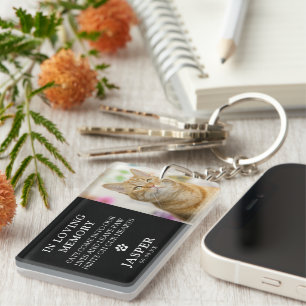 Modern Photo & Sympathy Quote Pet Loss Memorial Key Ring