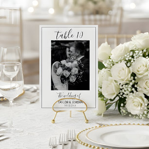 Modern Photo Table Number Wedding Reception Card