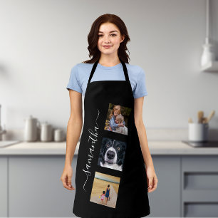 Modern Photo Template Handwritten name Script Apron