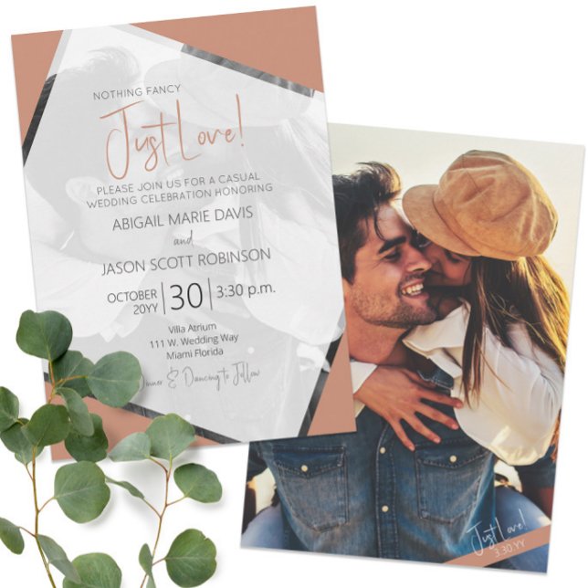 📸 Modern Photo Terra Cotta Casual Wedding Invitation (📸 Modern Photo Terra Cotta Casual Wedding Invitation
)