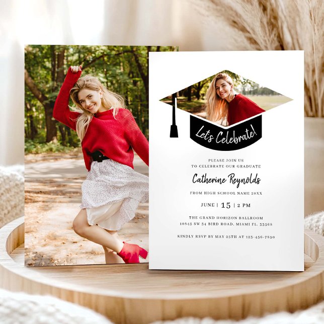 Modern Photo Trendy Graduation Party Invitation (Creator Uploaded)