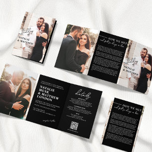 Modern Photo Tri-fold Wedding Invitation