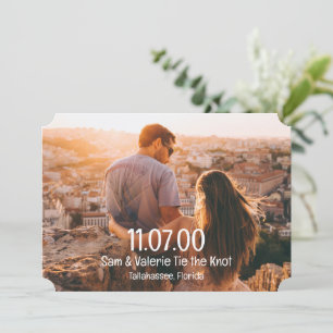 Modern Photo Tying the Knot Save the Date Card