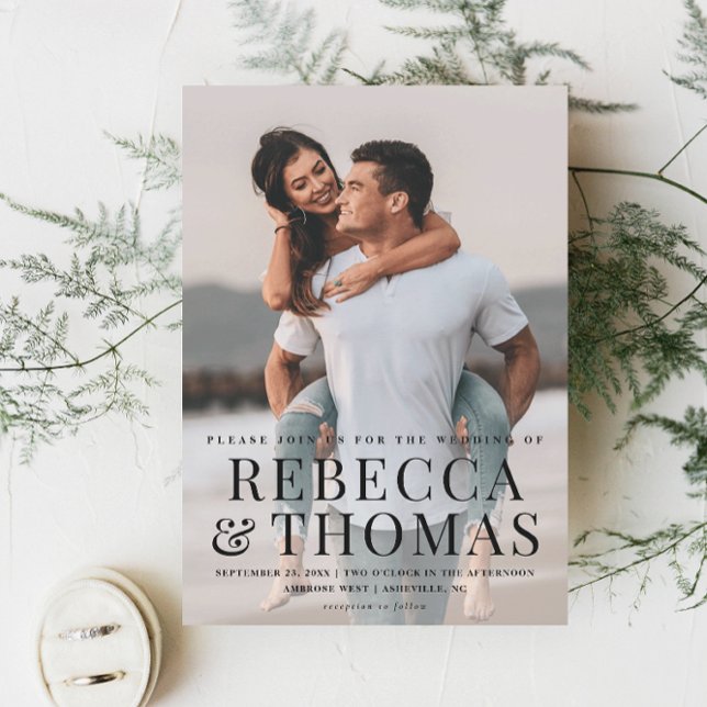Modern Photo Type Overlay Wedding Invitation (Creator Uploaded)