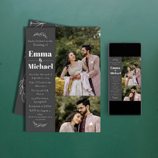 Modern Photo Type Overlay Wedding Invitation