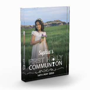 Modern Photo Typography First Holy Communion Block