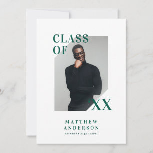 Modern photo typography graduation party invite