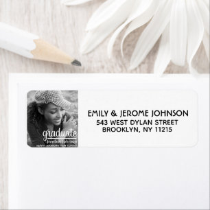 Modern Photo Typography Graduation Return Address