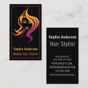 Modern Photo Typography Hair Stylist Business Card