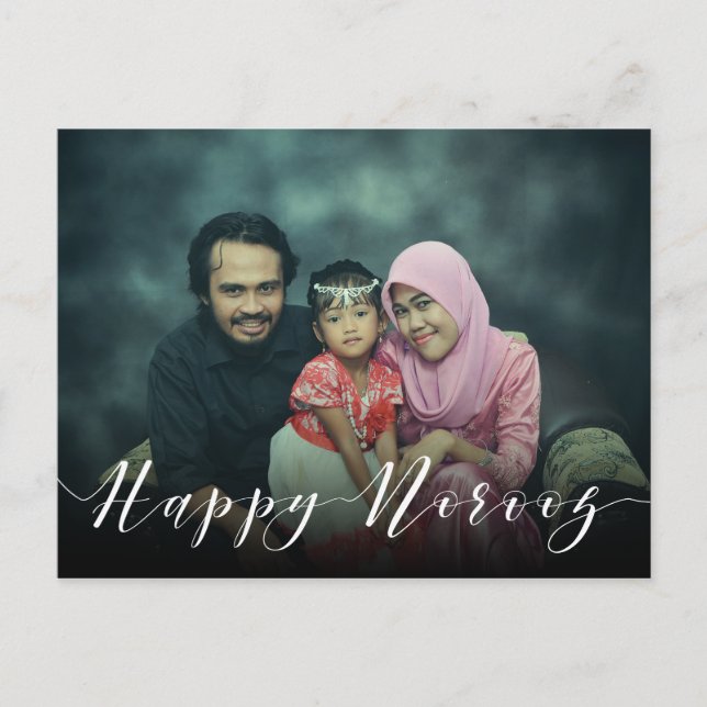 Modern Photo Typography Happy Norooz New Year Postcard (Front)