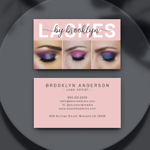 Modern Photo Typography Lash Artist Business Card