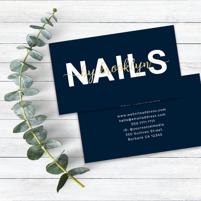 Modern Photo Typography Nail Artist Business Card (Creator Uploaded)