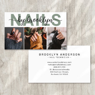 Modern Photo Typography Nail Artist  Business Card