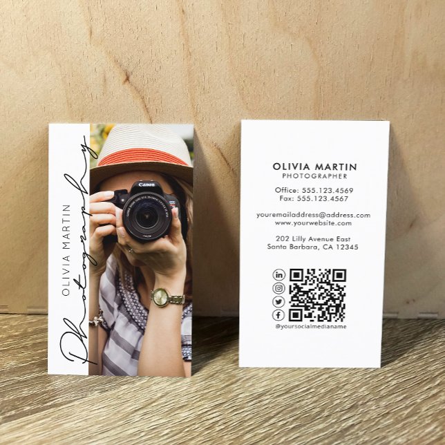 Modern Photo Typography Photographer  Business Card (Creator Uploaded)