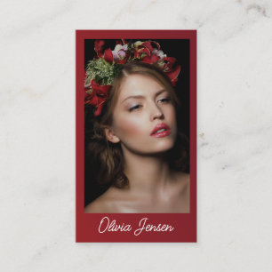 Modern Photo Typography Photographer QR Code Business Card