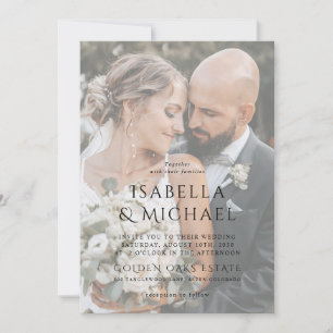 Modern Photo Typography Wedding  Invitation