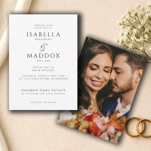 Modern Photo Typography Wedding Invitation