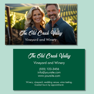 Modern photo vineyard winery business card