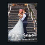 Modern Photo We Got Married Brush Script Postcard<br><div class="desc">Modern Brush Script We Got Married Elopement Announcement Photo Postcard</div>