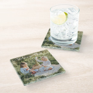 Modern Photo We Love you Mum Glass Coaster