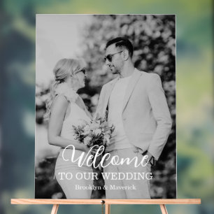 Modern Photo Wedding Acrylic Sign