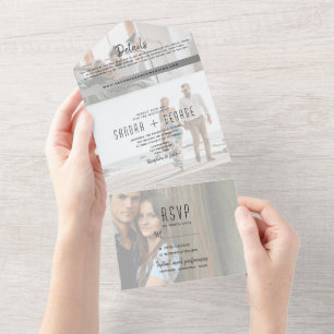Modern Photo Wedding All In One Invitation