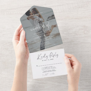 Modern Photo Wedding All in One Invitation
