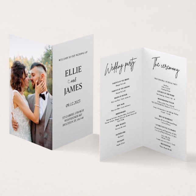 Modern Photo wedding Booklet program (Inside and Outside)