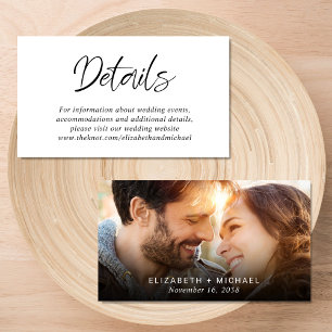 Modern Photo Wedding Details Enclosure Card