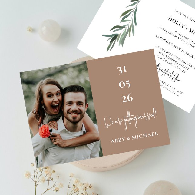 Modern Photo Wedding Elopement All In One Invitation (Creator Uploaded)
