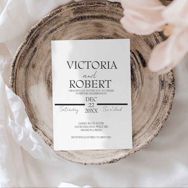 Modern Photo Wedding Engagement Black  Invitation (Creator Uploaded)