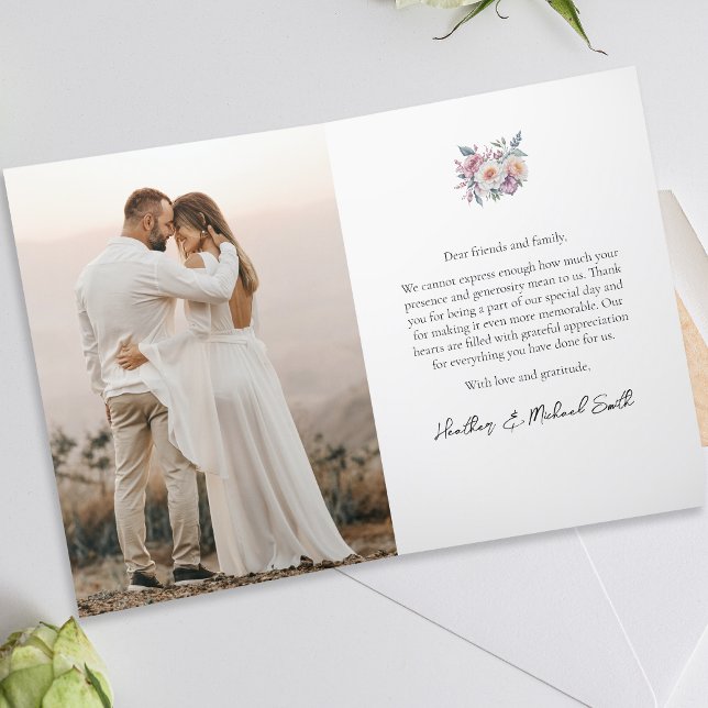 Modern Photo Wedding Folded Thank You Card (Leave a lasting impression and express your thanks in a truly special and meaningful way.)