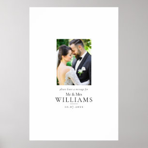 Modern Photo Wedding Guest Signing Board Poster