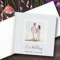 Modern Photo Wedding Guest Spiral Notebook