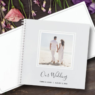 Modern Photo Wedding Guest Spiral Notebook